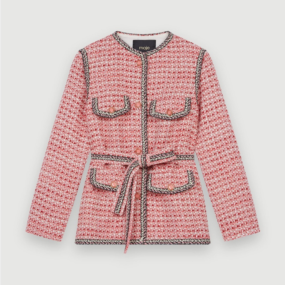 Maje Pink Tweed Blazer